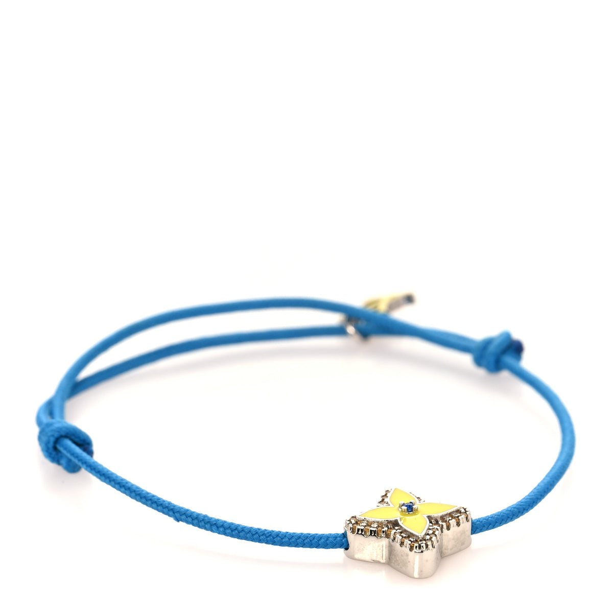 Louis Vuitton Stesia Cord Bracelet Silver Blue 3 of 5