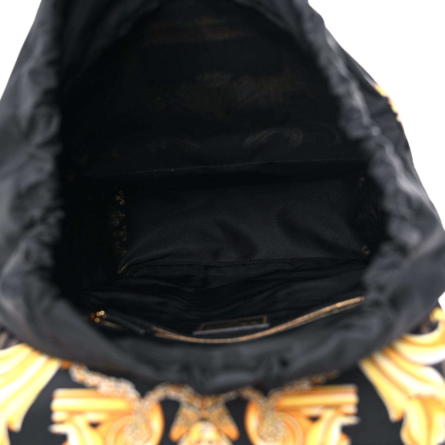 Fendi X VERSACE Silk Vitello Fendace FF Baroque Backpack Tobacco Black Gold 5 of 8