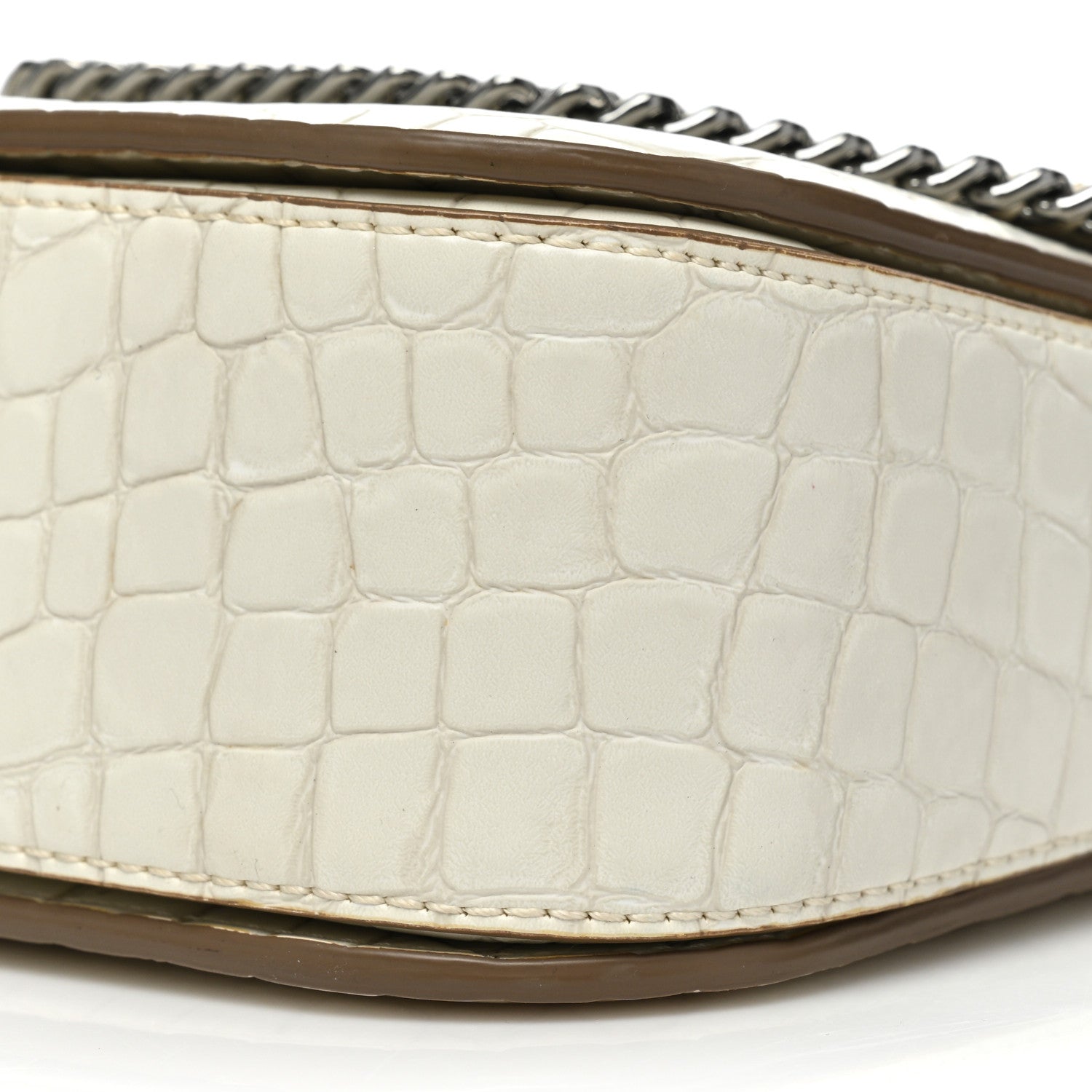 Stella McCartney Embossed Crocodile Effect Medium Falabella Box Shoulder Bag Ivory 9 of 11