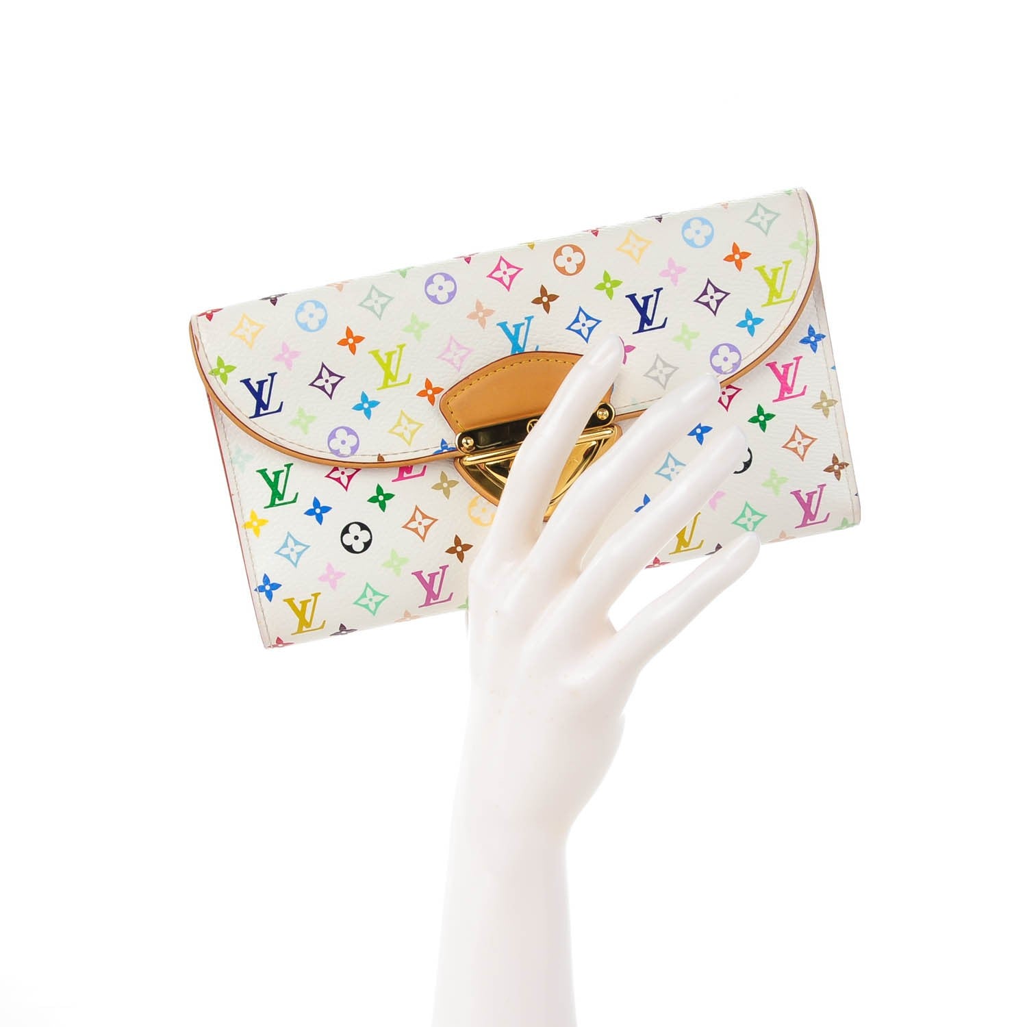 Louis Vuitton Monogram Multicolor Eugenie Wallet White Litchi 2 of 7