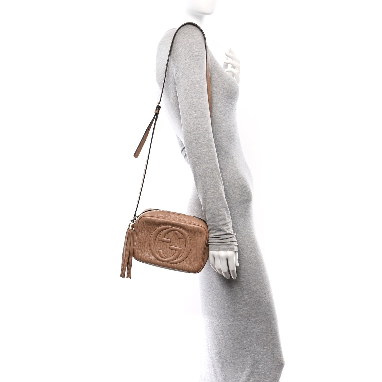 Pebbled Calfskin Small Soho Disco Bag Camelia