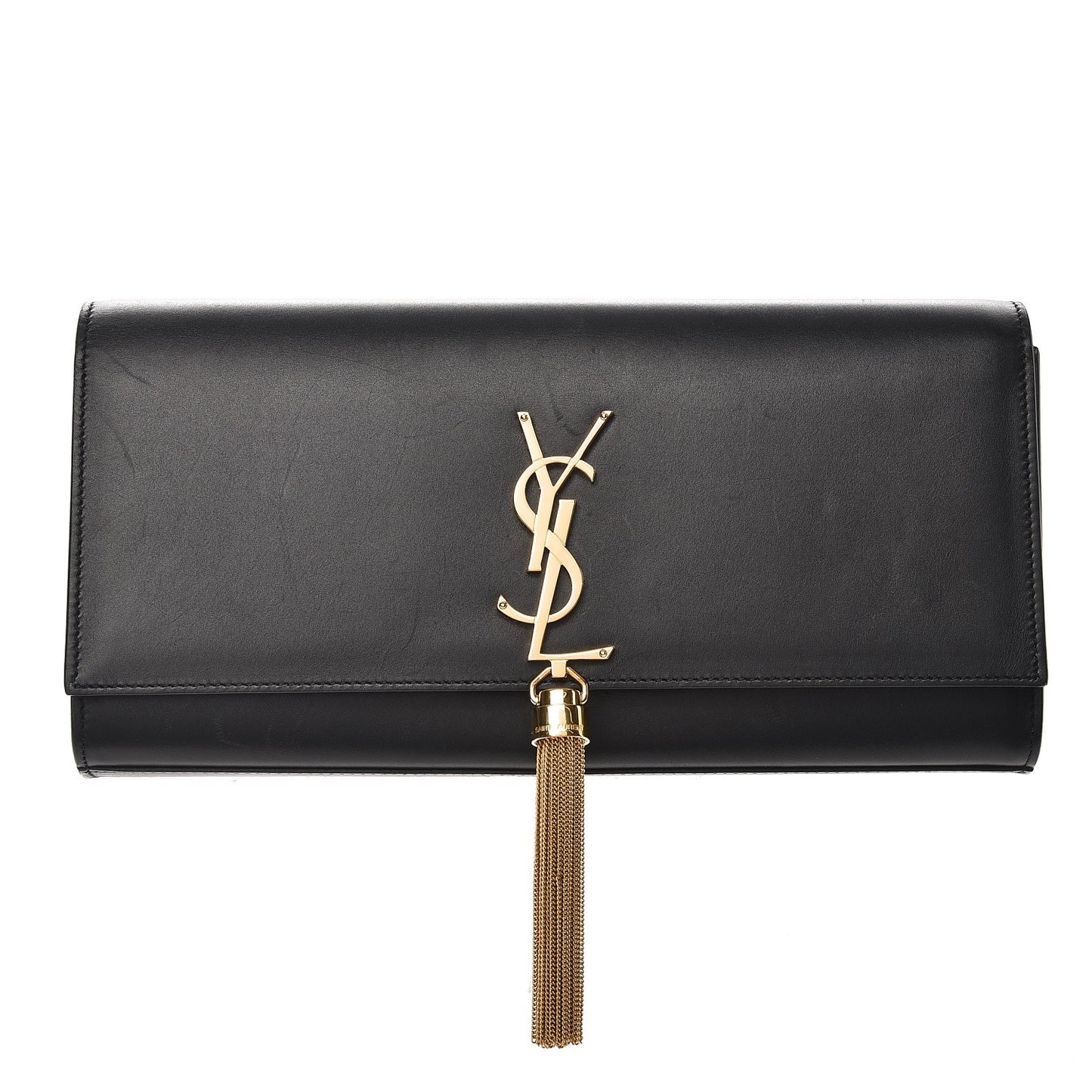 Calfskin Classic Monogram Tassel Clutch Black