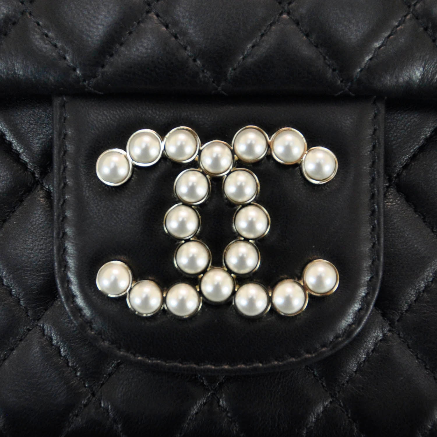 Chanel Lambskin Medium Westminster Pearl Flap Black 5 of 10