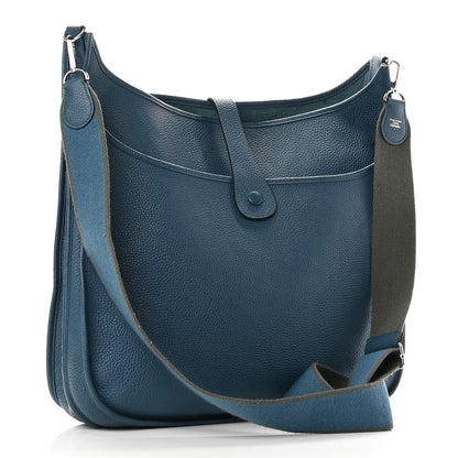 Hermes Taurillon Clemence Amazone Evelyne III TGM Bleu de Galice 2 of 10