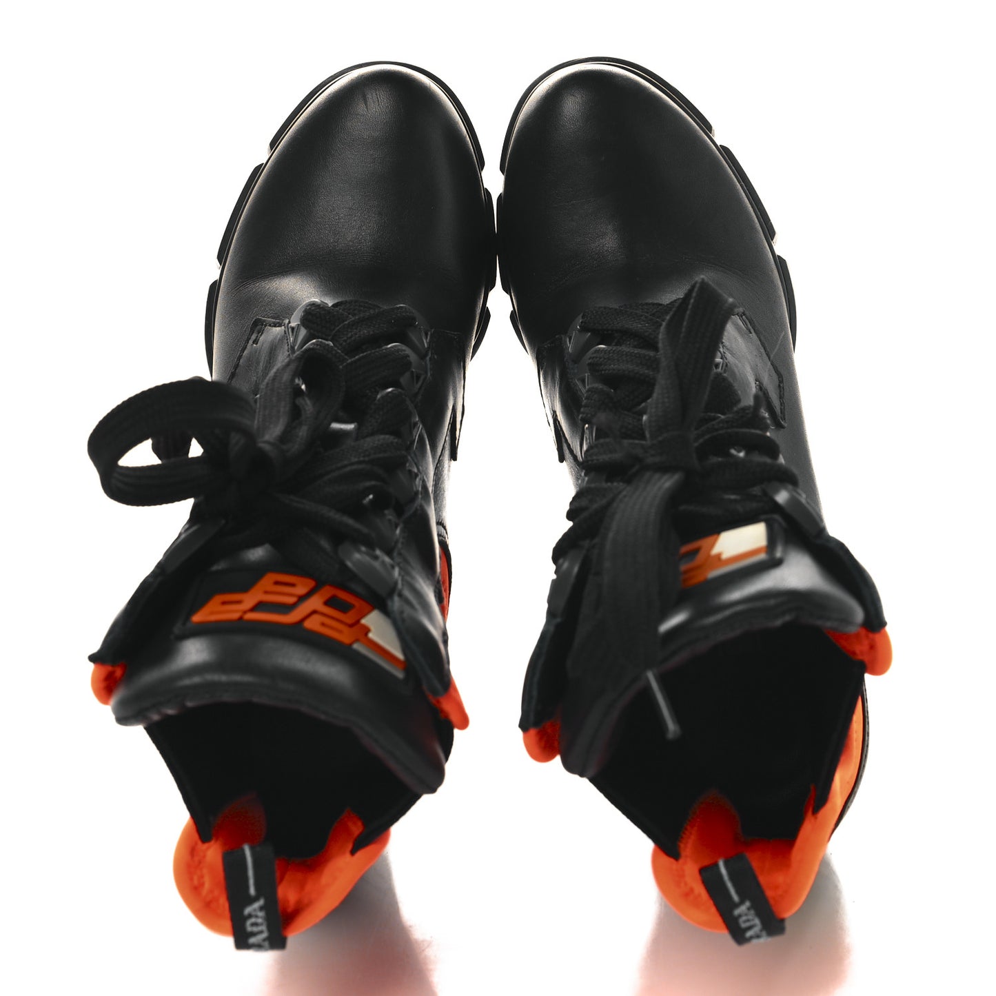 Vitello Montana Neoprene Lace Up Chelsea 110mm Ankle Boots 38 Black Arancio