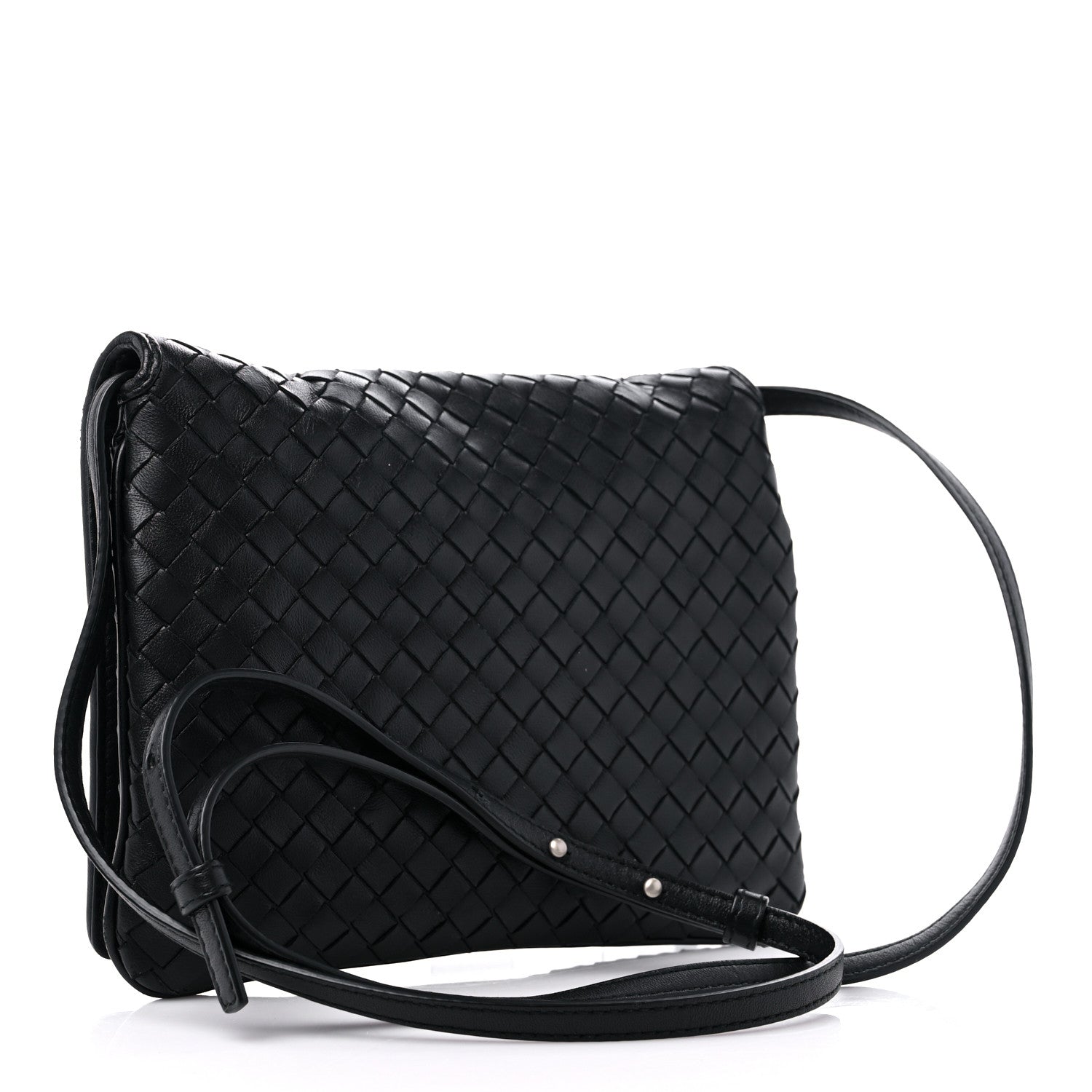 Bottega Veneta Nappa Intrecciato Crossbody Messenger Flap Black 2 of 9