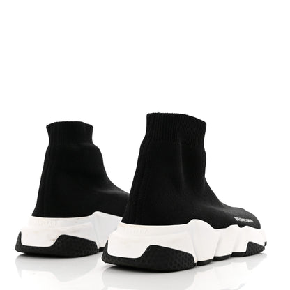 Balenciaga Neoprene Knit Womens Speed Sneakers 38 Black White 4 of 11