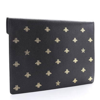 Gucci Grained Calfskin Bee Star Portfolio Black 3 of 8