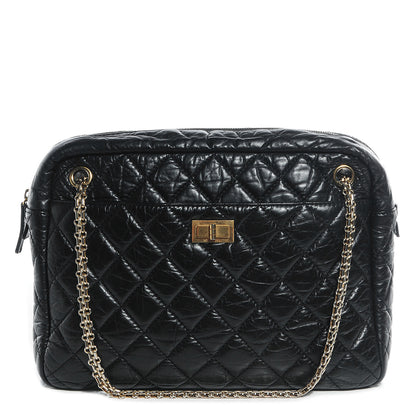 Chanel Aged Calfskin Quilted Large Reissue Camera Case Black 1 of 7