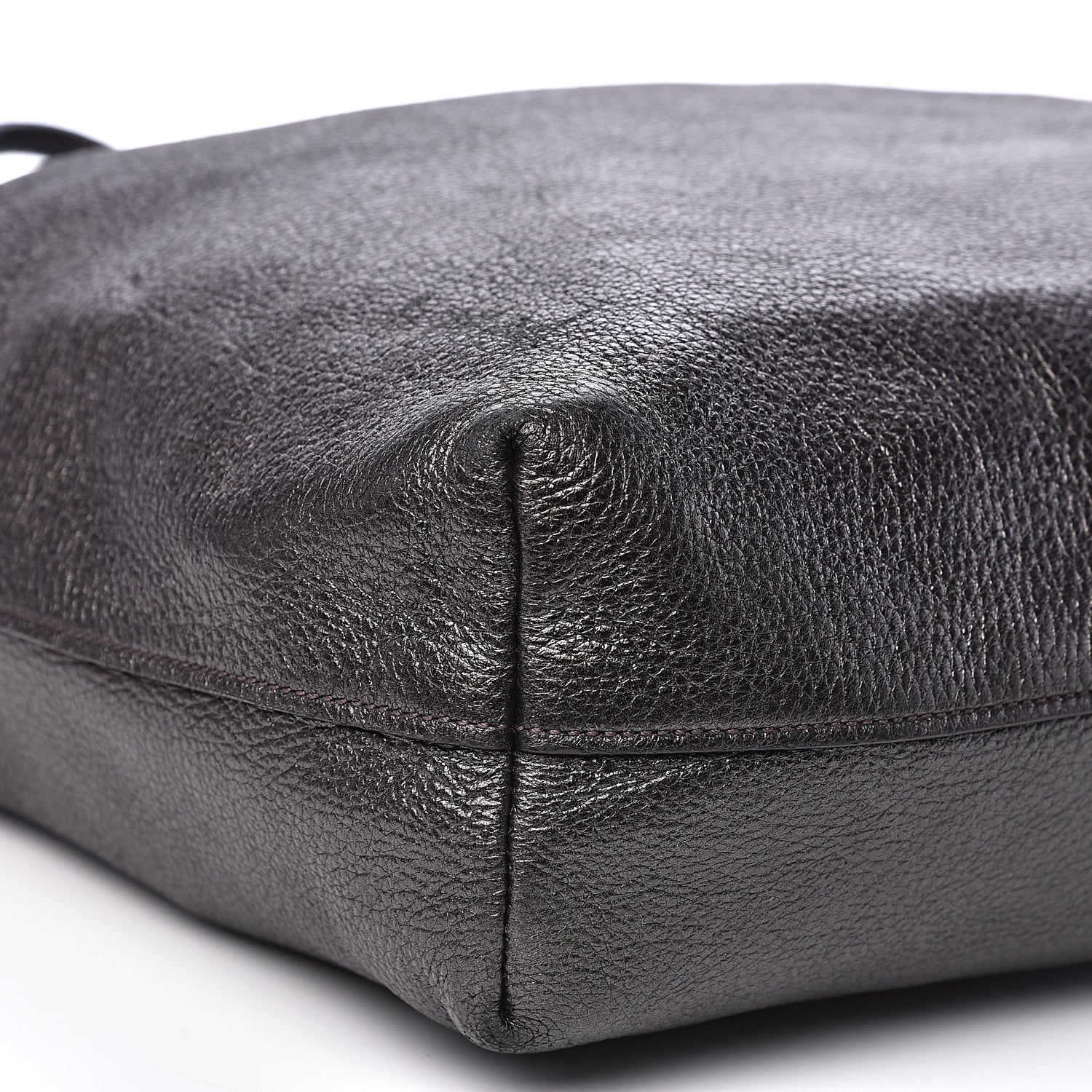 Prada Metallic Vitello Daino Shopping Tote Black 7 of 11