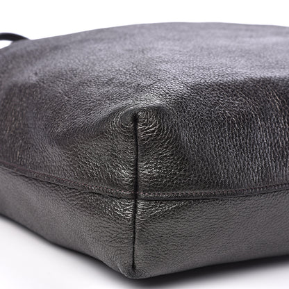Prada Metallic Vitello Daino Shopping Tote Black 7 of 11