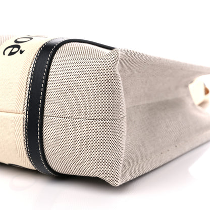 Chloe Cotton Calfskin Medium Woody Ribbon Tote White Black 9 of 9
