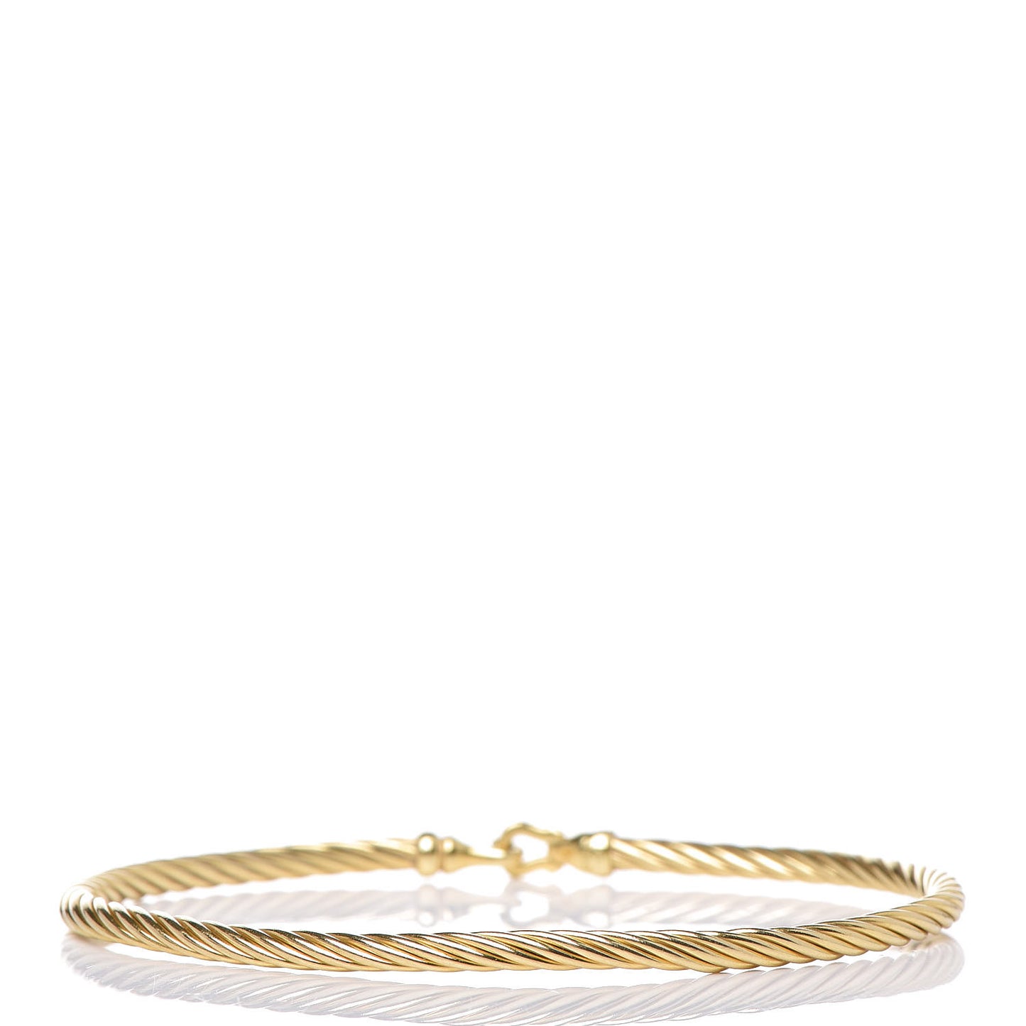 18K Yellow Gold 3mm Cable Buckle Bracelet