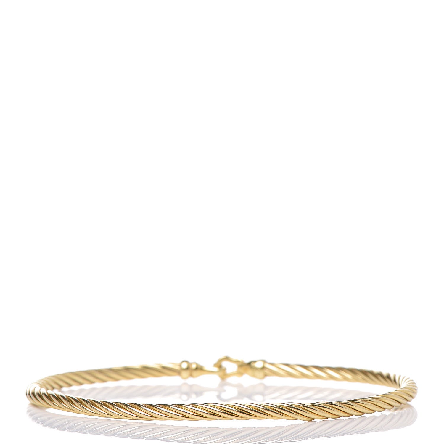 David Yurman 18K Yellow Gold 3mm Cable Buckle Bracelet 3 of 4