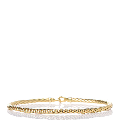 David Yurman 18K Yellow Gold 3mm Cable Buckle Bracelet 3 of 4