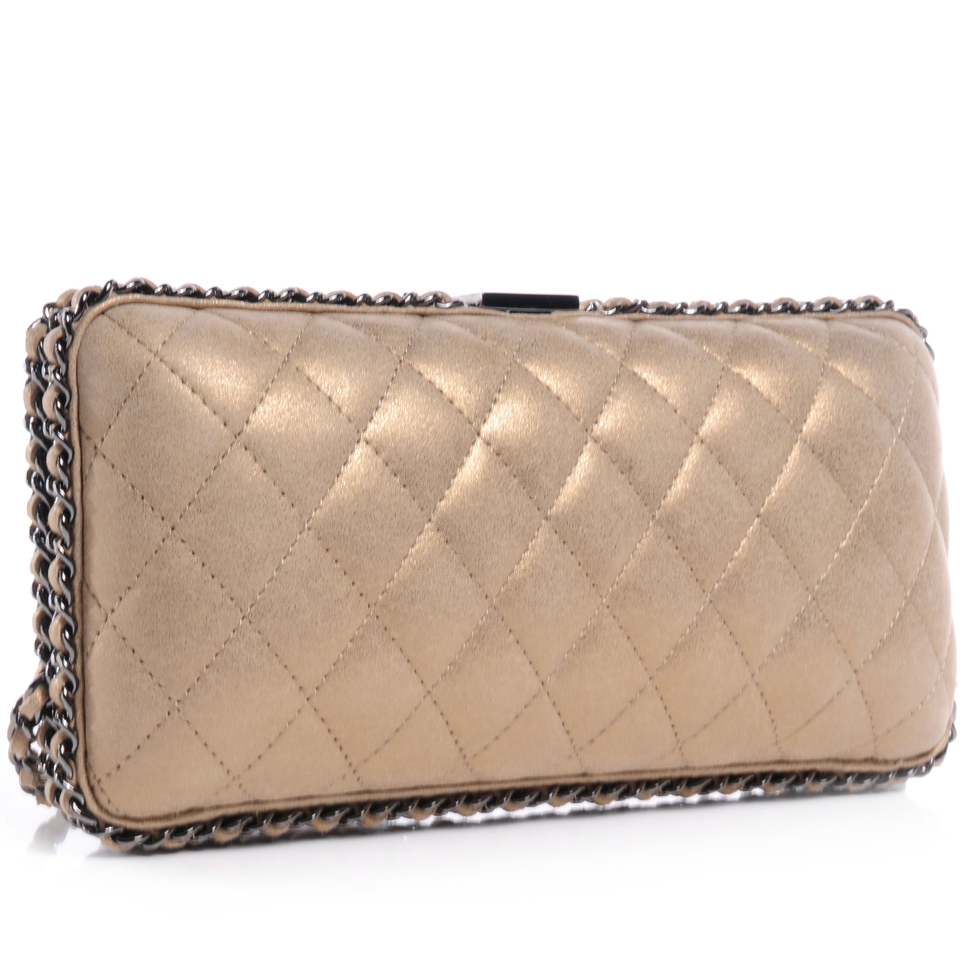 Chanel Iridescent Lambskin Small Chain Around Clutch Light Gold 3 of 7