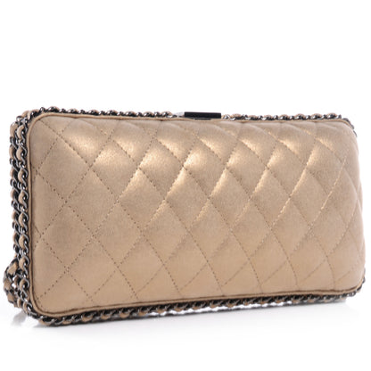Chanel Iridescent Lambskin Small Chain Around Clutch Light Gold 3 of 7
