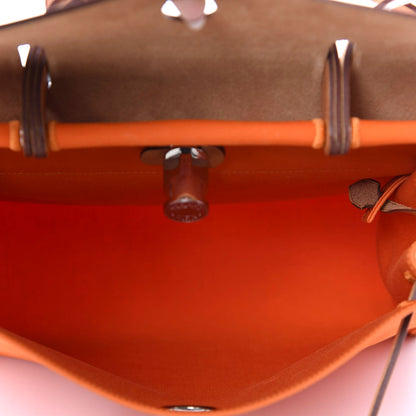 Hermes Vache Hunter Toile Herbag Zip 31 PM Orange 5 of 8