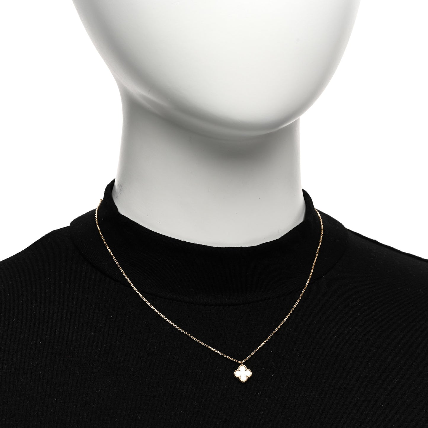 18K Yellow Gold Mother of Pearl Sweet Alhambra Pendant Necklace