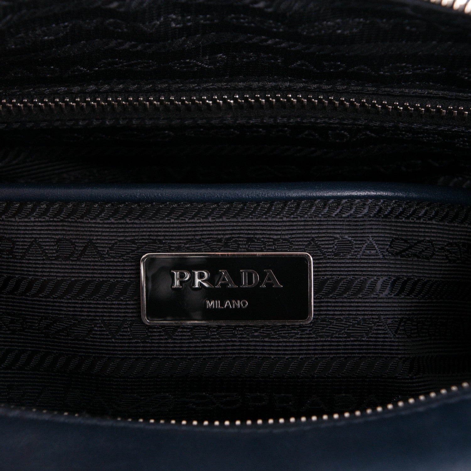 Prada Soft Calf Pattina Messenger Bag Baltico 6 of 7