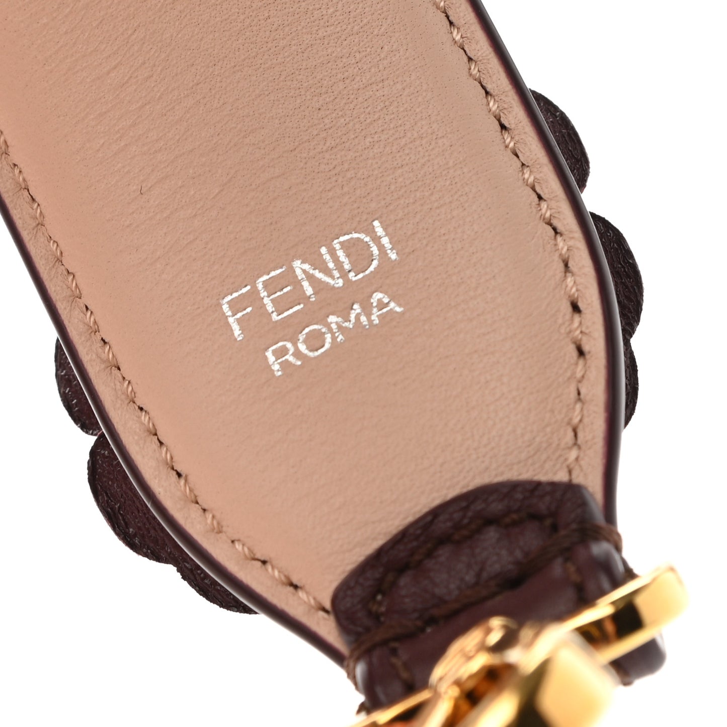 Vitello Dolce Flowerland Bi-Color Studded Strap You Bordeaux Plaster Multicolor