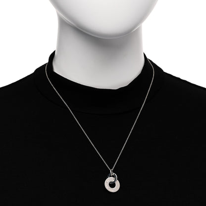 Tiffany Sterling Silver 1837 Double Interlocking Drop Pendant Necklace 2 of 7