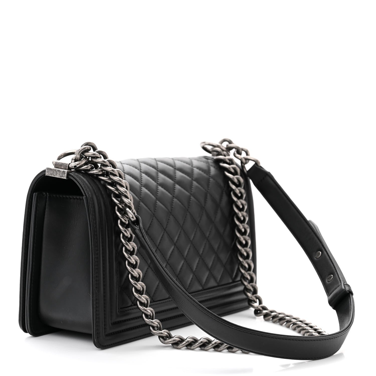 Chanel Lambskin Quilted Medium Boy Flap Black 3 of 11