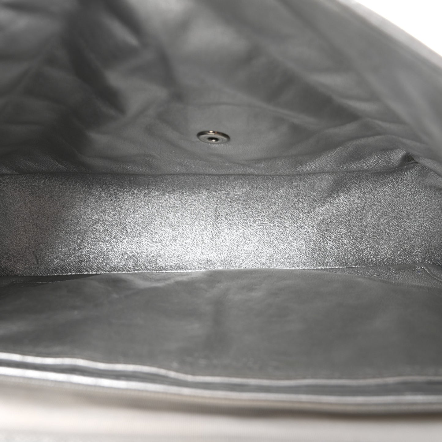 Metallic Lambskin Quilted Maxi Single Flap Silver