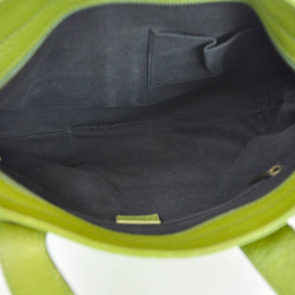 Burberry Leather Haymarket Check Horn Toggle Shoulder Bag Green 11 of 11