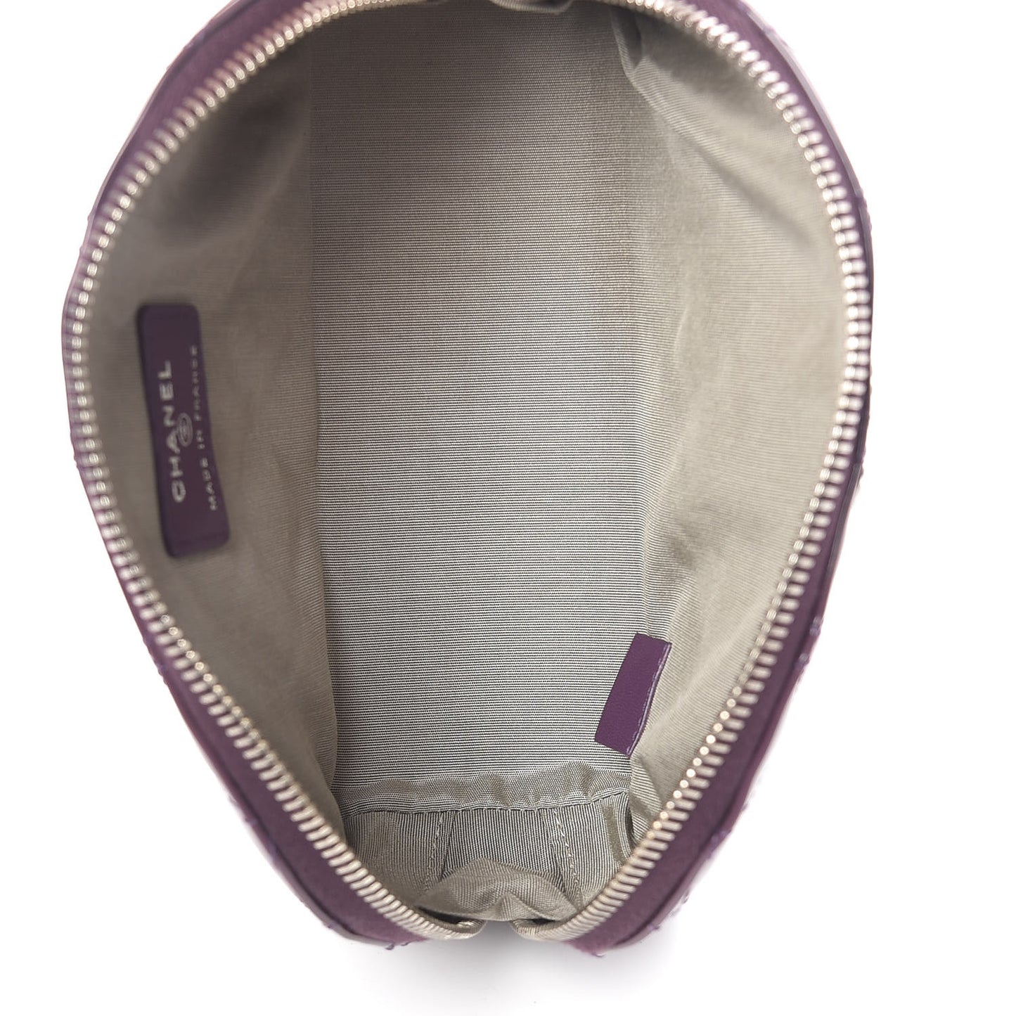 Patent Quilted Brilliant Cosmetic Case Violet