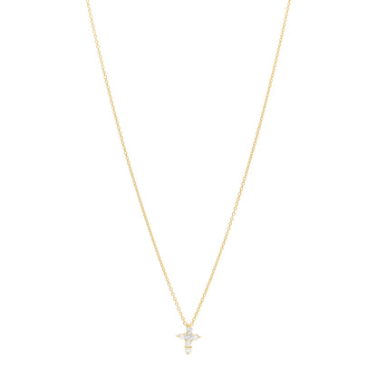 Roberto Coin ROBERTO COIN 18K Yellow Gold Diamond Tiny Treasures Mini Cross Pendant Necklace 1 of 5