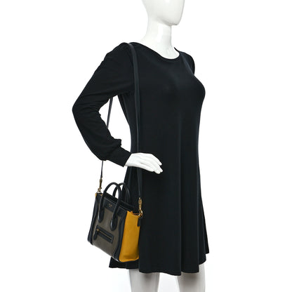 Celine Drummed Calfskin Suede Nano Tri-Color Luggage Amber 2 of 11
