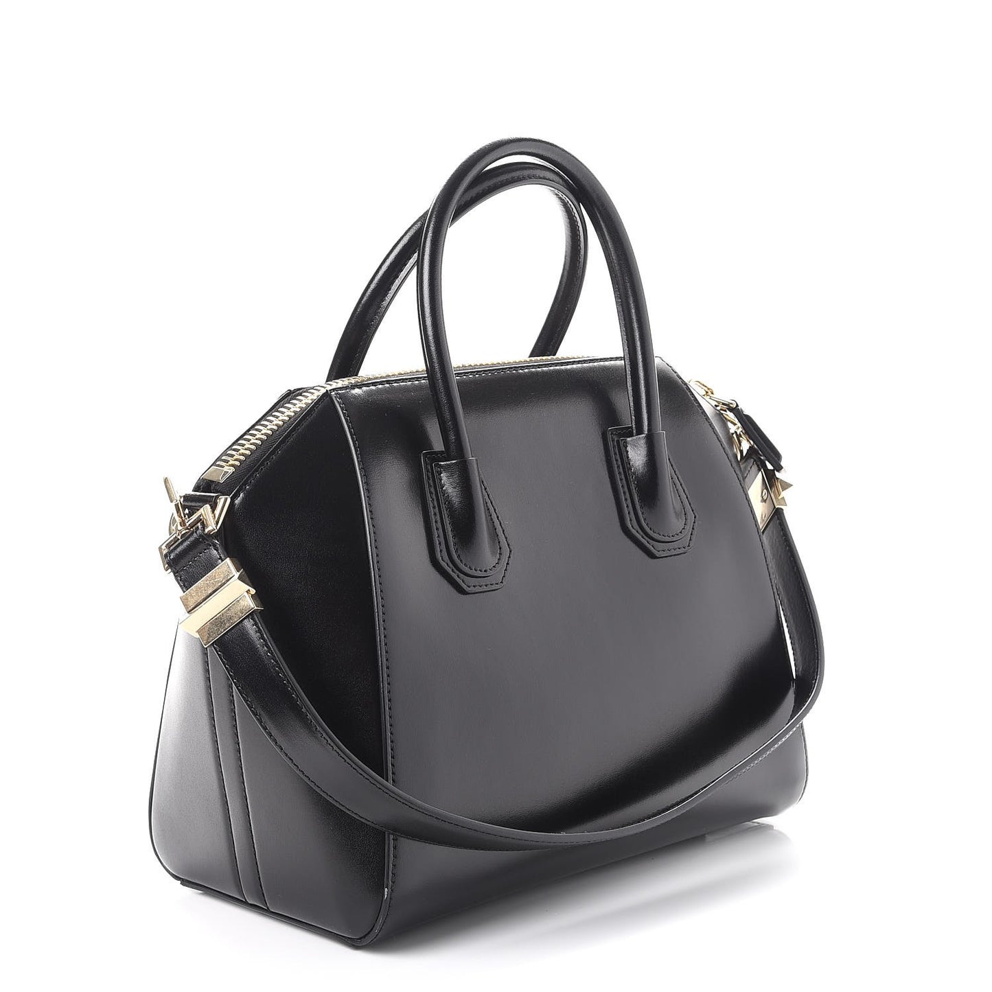 Shiny Lord Calfskin Small Antigona Black