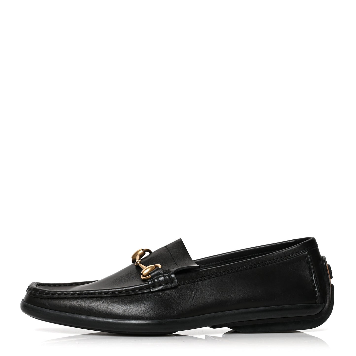 Calfskin Mens Horsebit Driver Loafers 9 Black