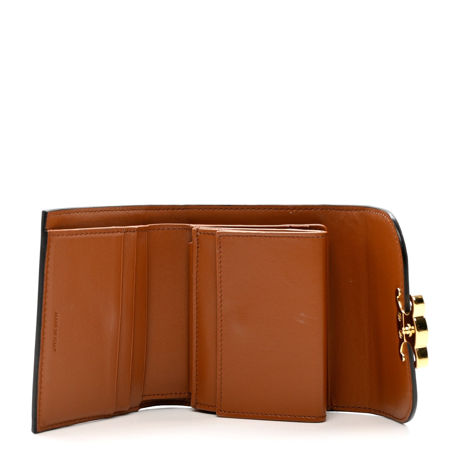 Celine Shiny Calfskin Triomphe Compact Wallet Natural Tan 5 of 8