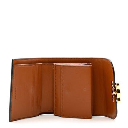 Celine Shiny Calfskin Triomphe Compact Wallet Natural Tan 5 of 8