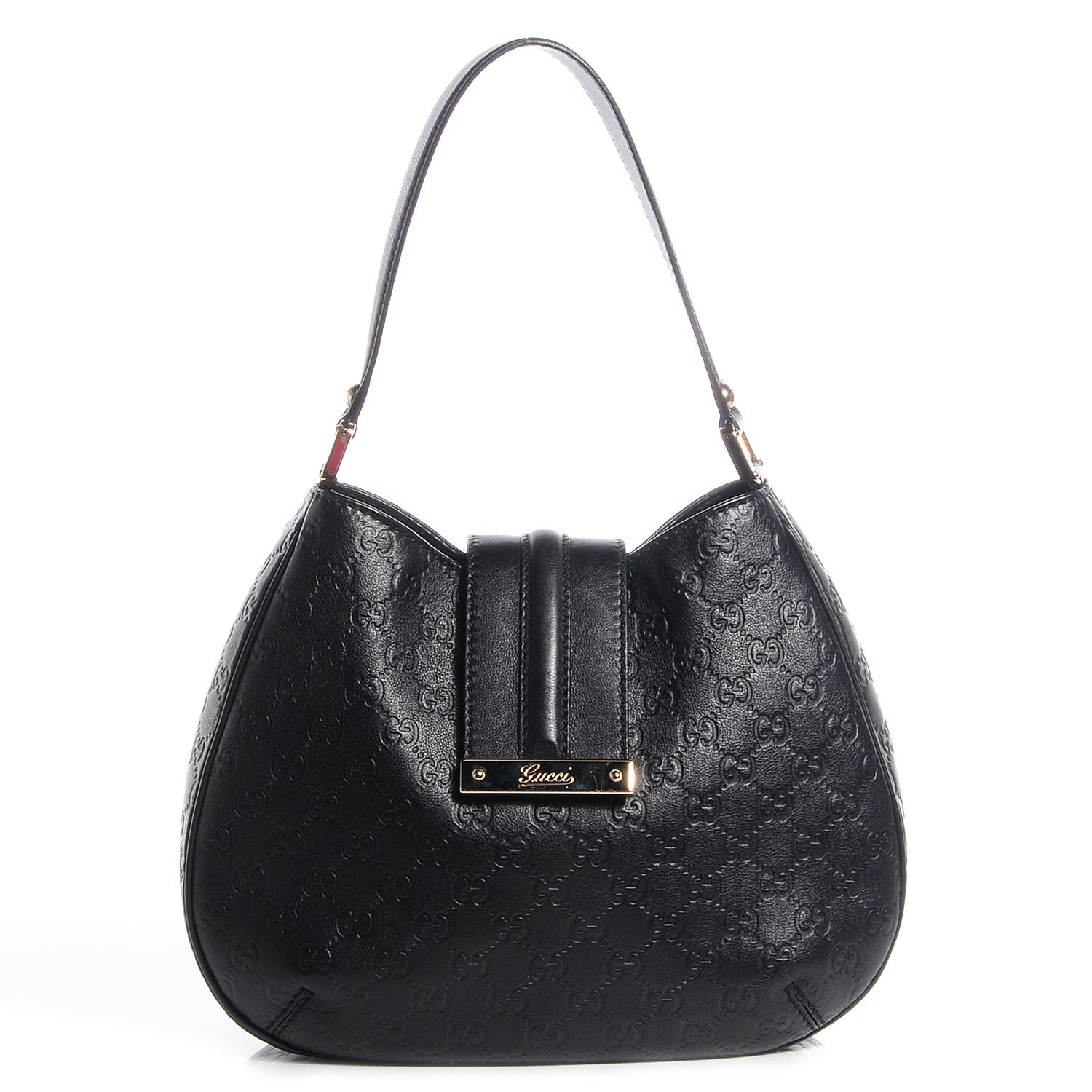 Gucci Guccissima New Ladies Web Medium Hobo Black 1 of 7