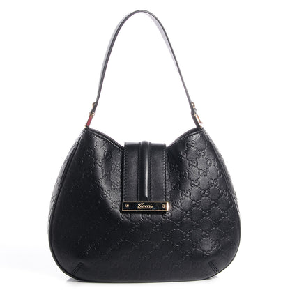 Gucci Guccissima New Ladies Web Medium Hobo Black 1 of 7