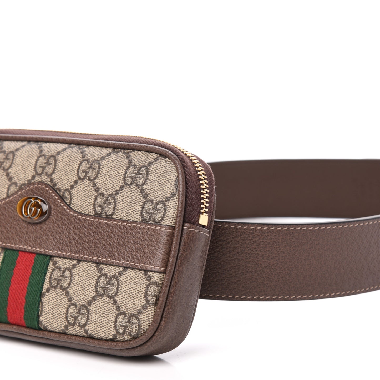 GG Supreme Monogram Ophidia Belted iPhone Case 85 34 Dark Brown