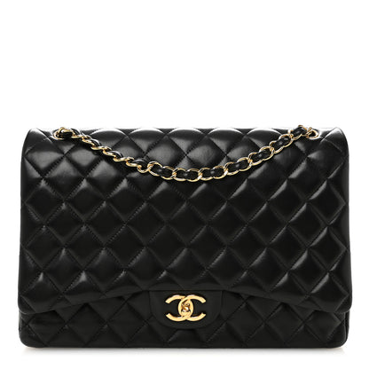 Chanel Lambskin Quilted Maxi Double Flap Black 1 of 10