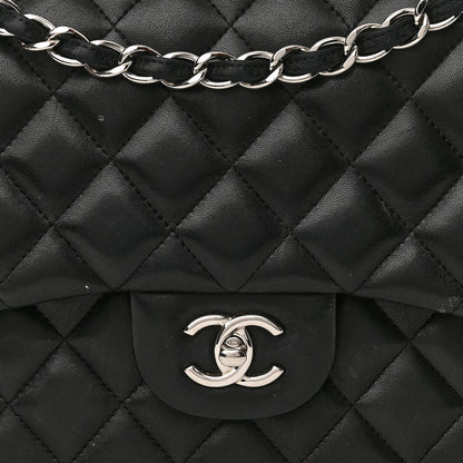 Chanel Lambskin Quilted Jumbo Double Flap Black 8 of 18