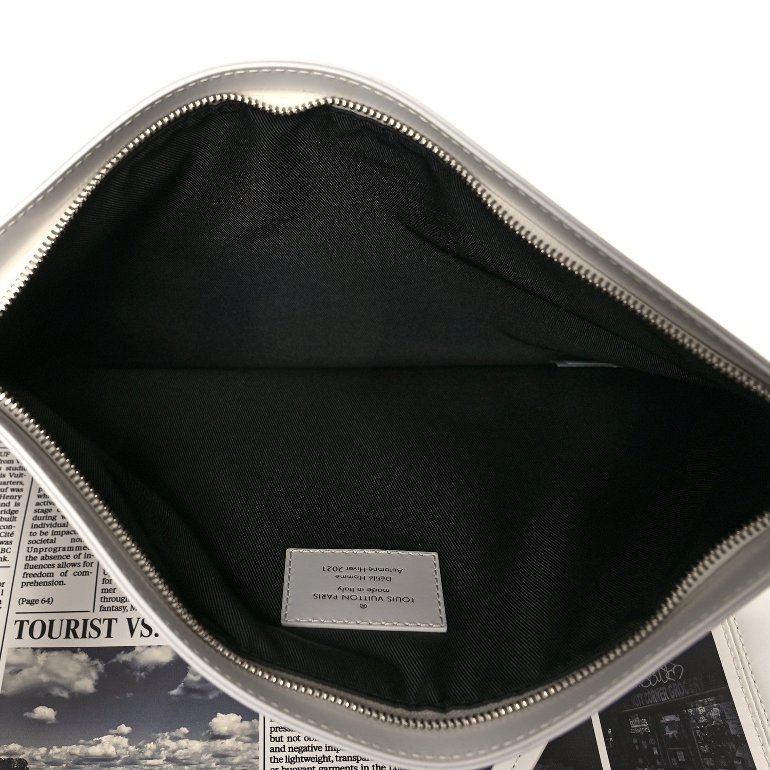 Louis Vuitton Calfskin Newspaper Print Pouch 6 of 11