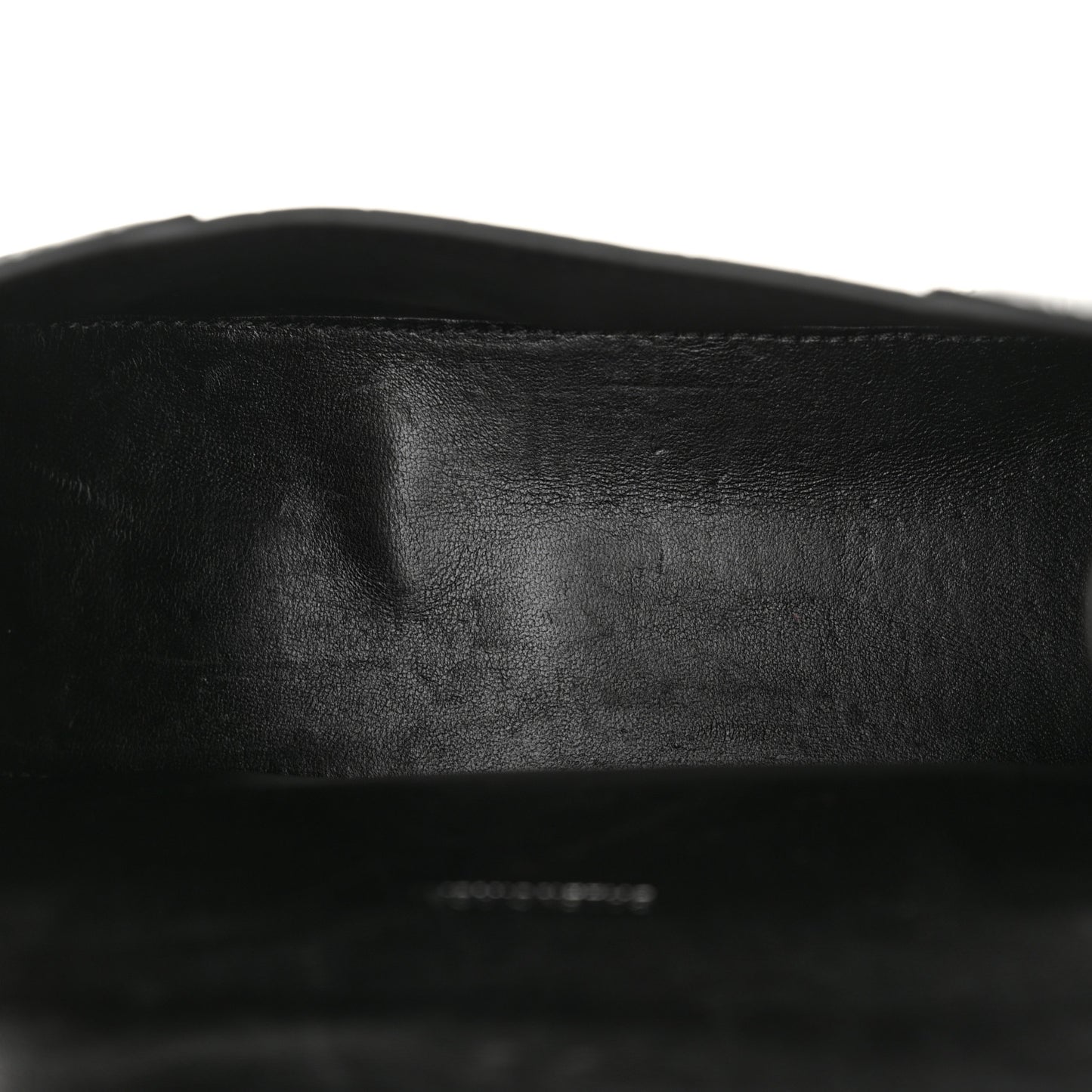 Shiny Calfskin Monochrome Crocodile Embossed Hourglass Top Handle Bag XS Black