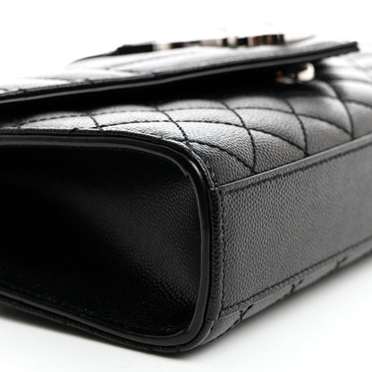 Saint Laurent Grain De Poudre Textured Mixed Matelasse Triquilt Small Monogram Satchel Black 10 of 11