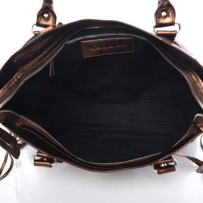 Balenciaga Metallic Agneau Classic Silver Hardware S City Sparkle Bronze 6 of 9