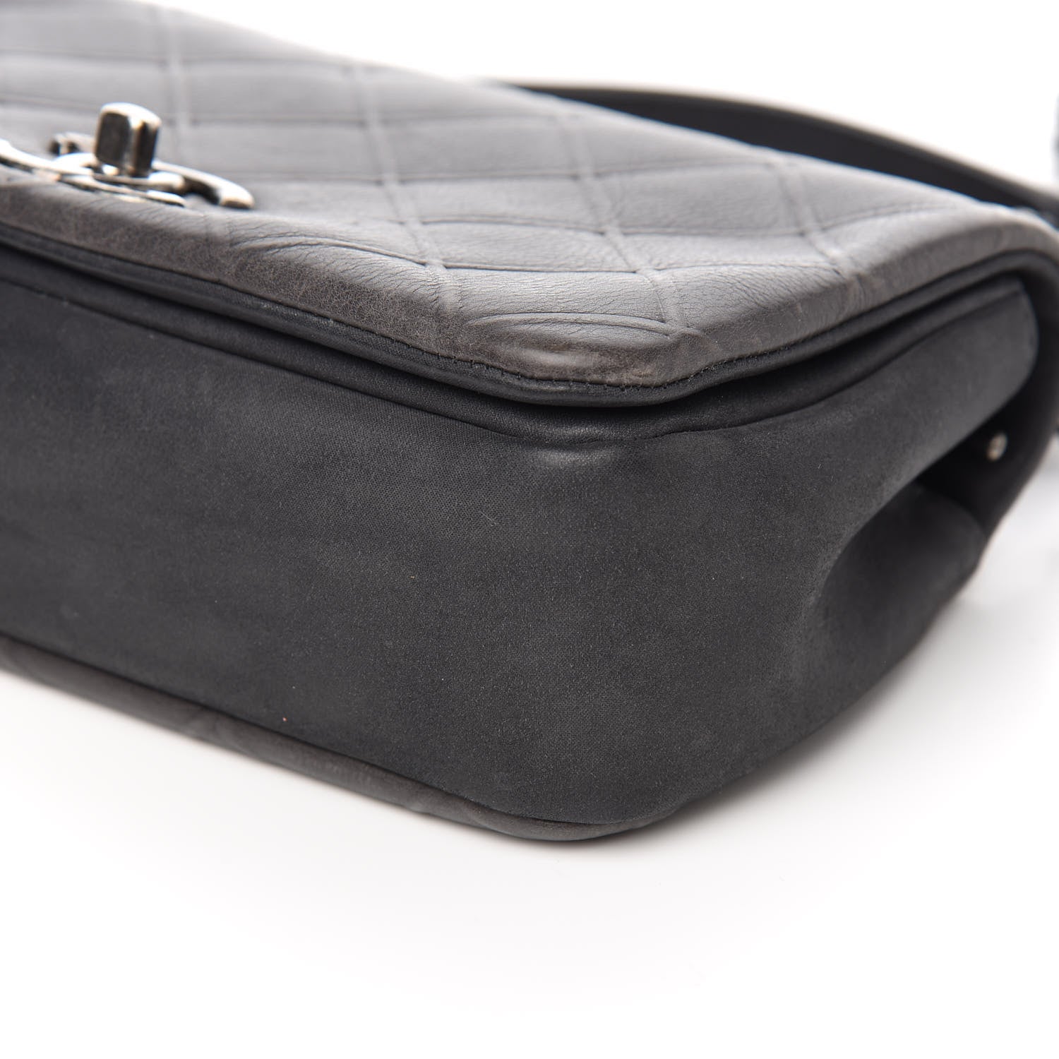 Chanel Calfskin Diamond Embossed New Chic Flap Grey 9 of 10