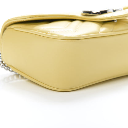 Gucci Calfskin Matelasse Super Mini GG Marmont Shoulder Bag Banana 8 of 10