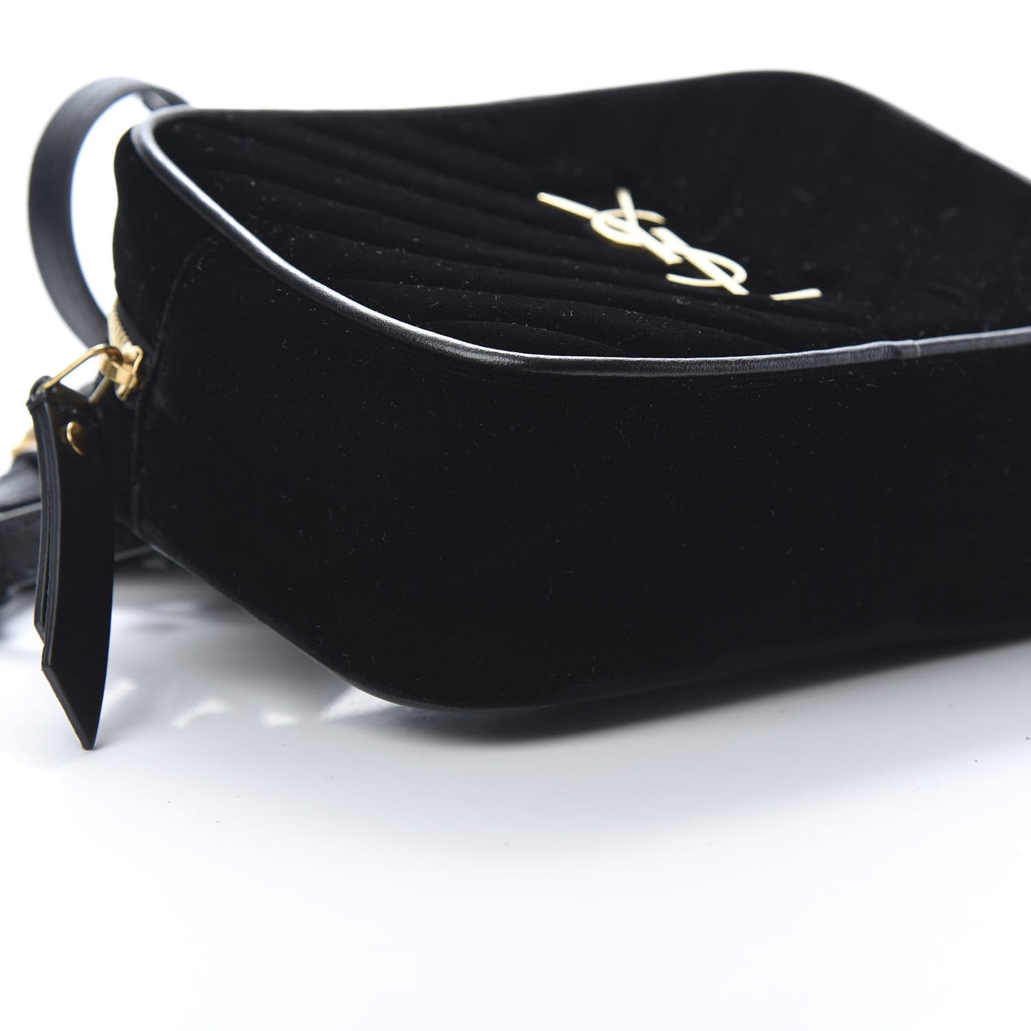 Velour Matelasse Monogram Lou Belt Bag Black