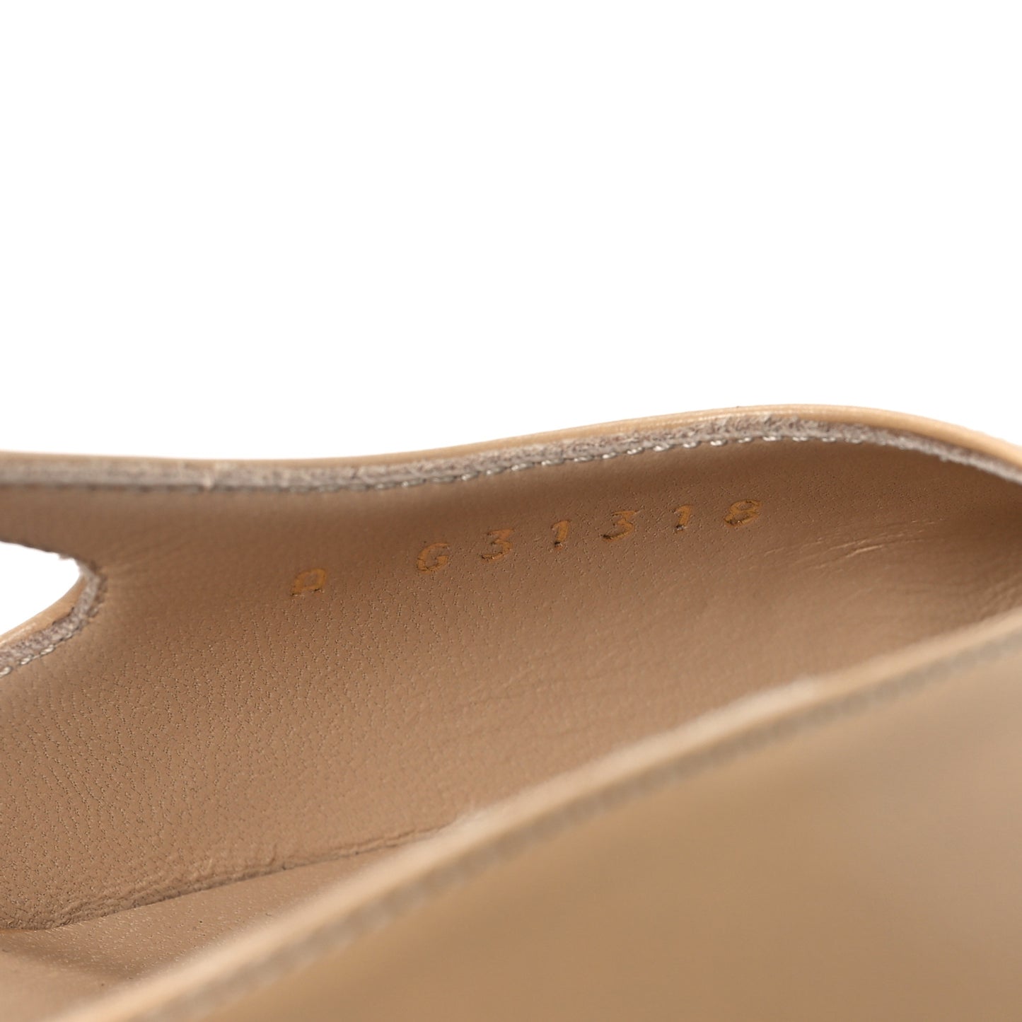 Goatskin Grosgrain Cap Toe CC Slingback Pumps 37.5 Beige Black