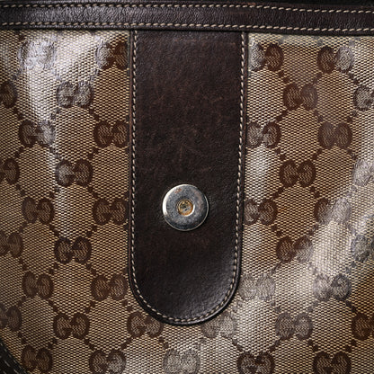 Gucci Crystal Monogram Duchessa Flap Shoulder Bag Dark Brown 13 of 29